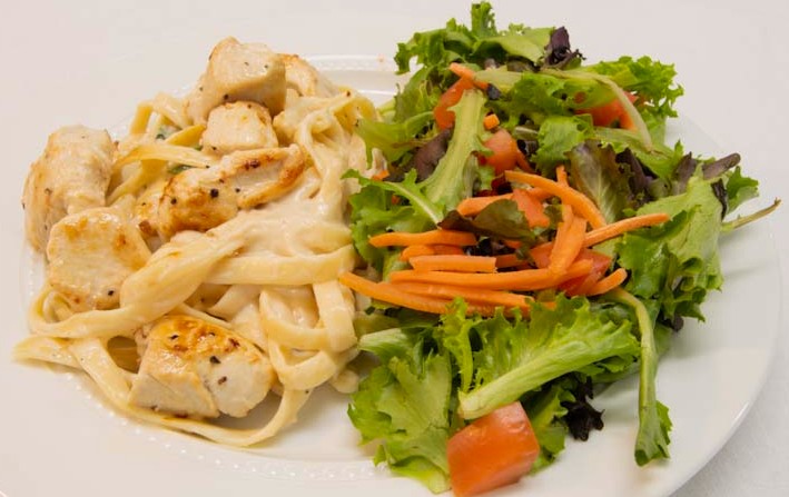 Chicken Fettuccini with side salad