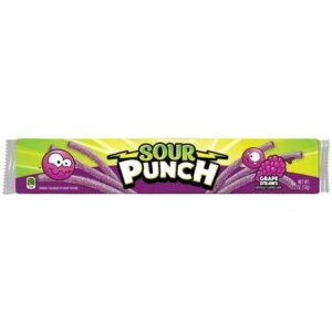 Sour Punch Straws Grape Soft Chewy & Fruity Candy Movie Tray